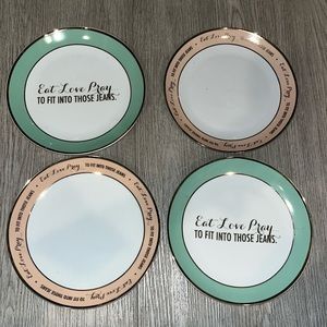 The Inspired Table plate collection “Eat Love Pray….TO FIT INTO THOSE JEANS.”